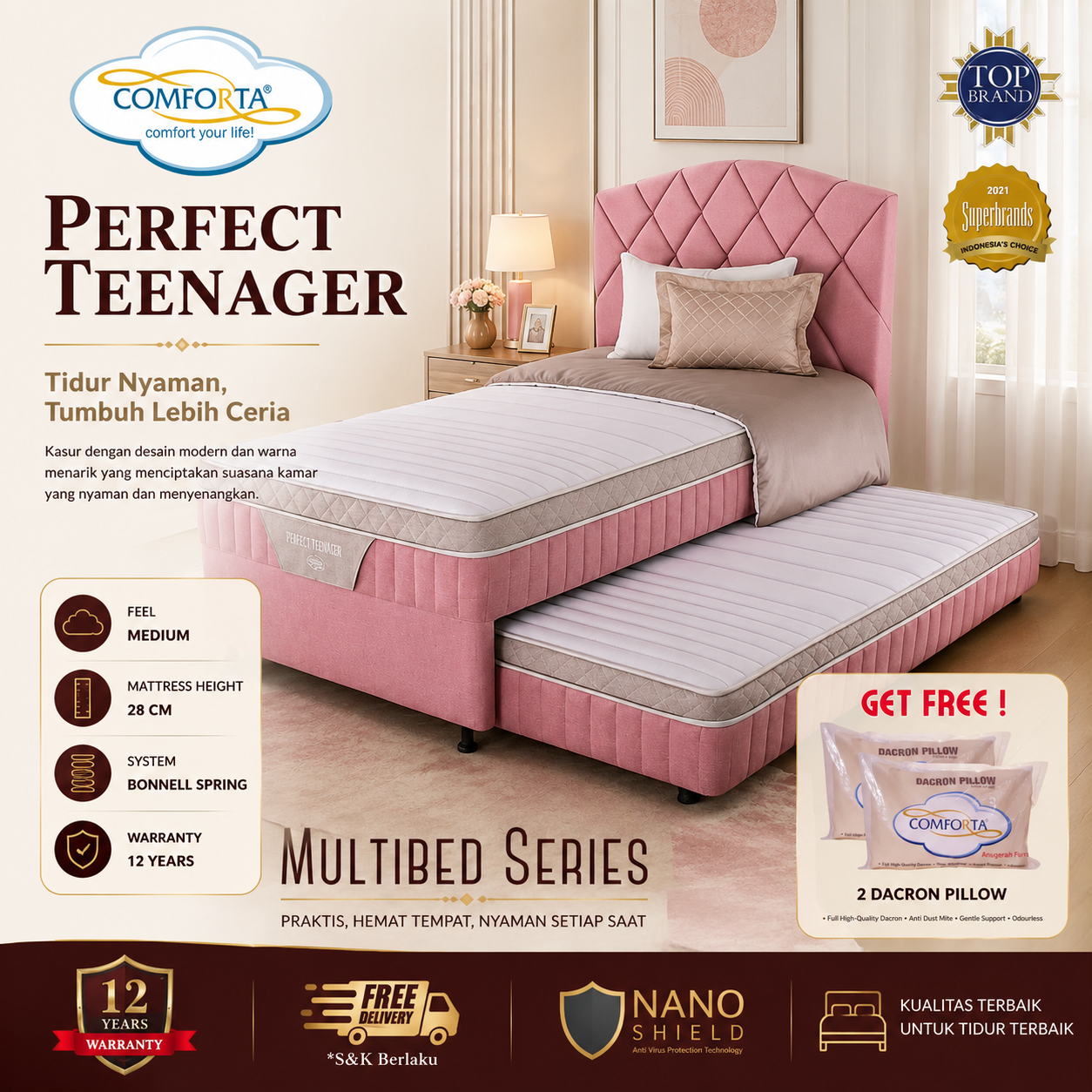 Springbed Comforta Perfect Teenager