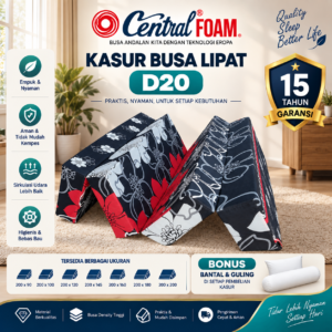 Kasur Busa Lipat Central Foam D20 Original Density 20 Firm Kenyal Garansi 15 Tahun Semua Ukuran